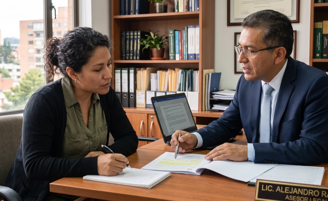 Profesionales revisando documentos de la operación